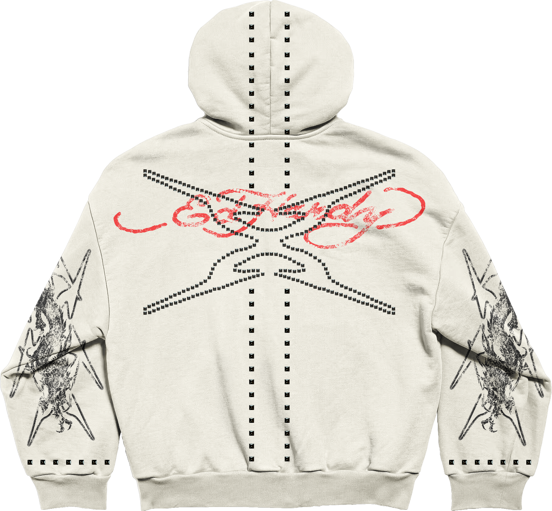 Blusa de Moletom com Zíper Off White Ed Hardy x Matuê II