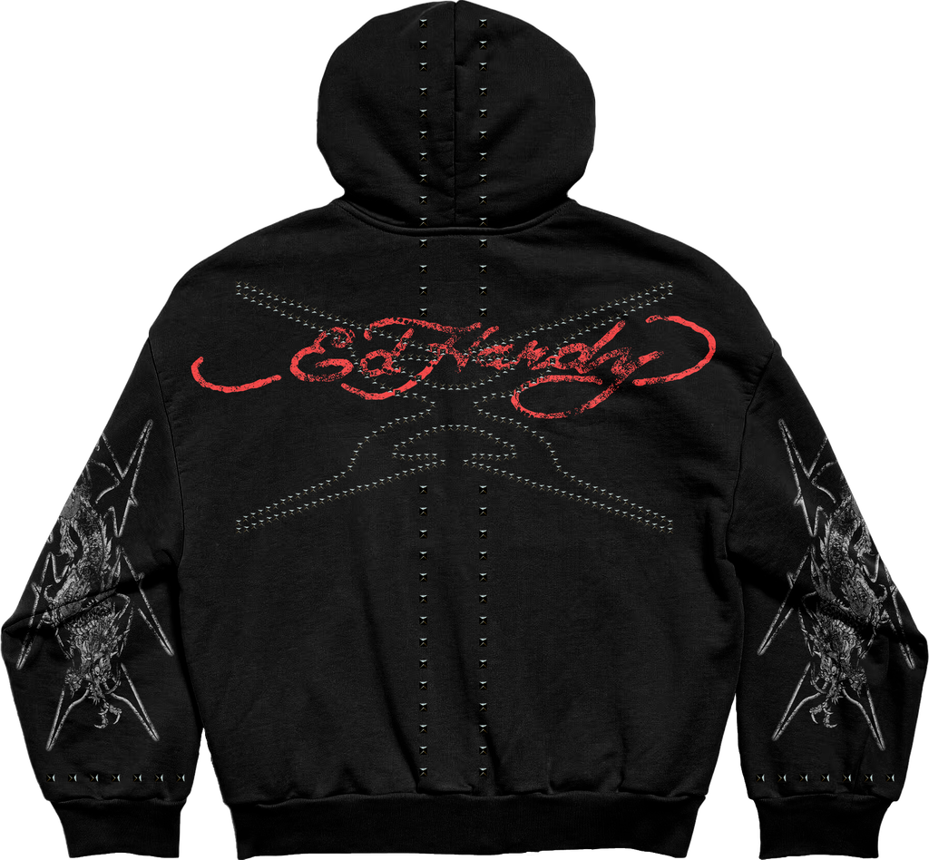 Blusa de Moletom com Zíper Preto Ed Hardy x Matuê II