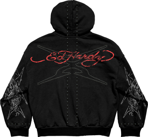 Blusa de Moletom com Zíper Preto Ed Hardy x Matuê II
