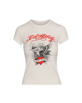 Baby Tee Off White "Brave Hearts"