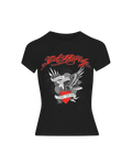 Baby Tee Preta "Brave Hearts"