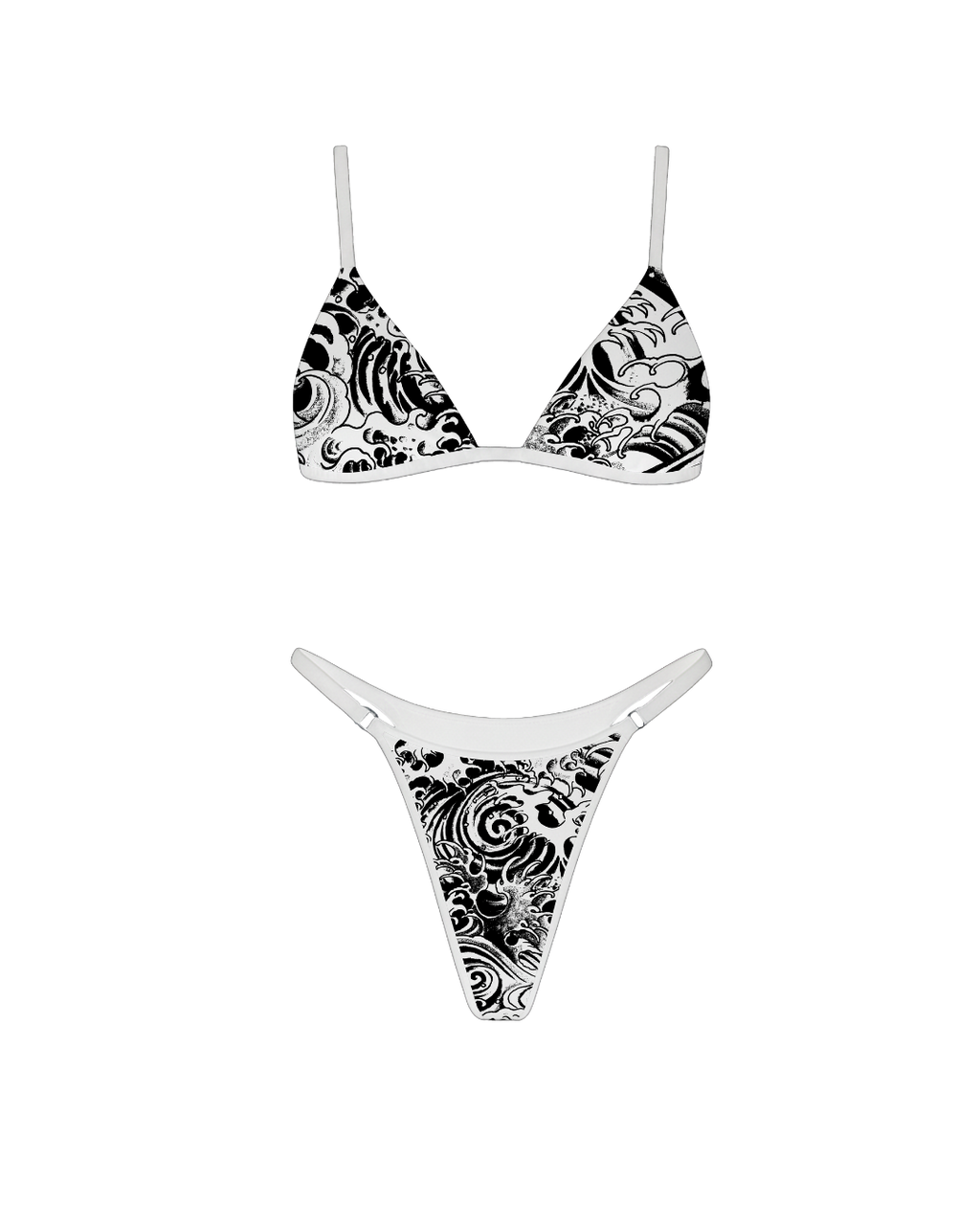 Top Biquíni Dupla Face Branco "Love Kills"