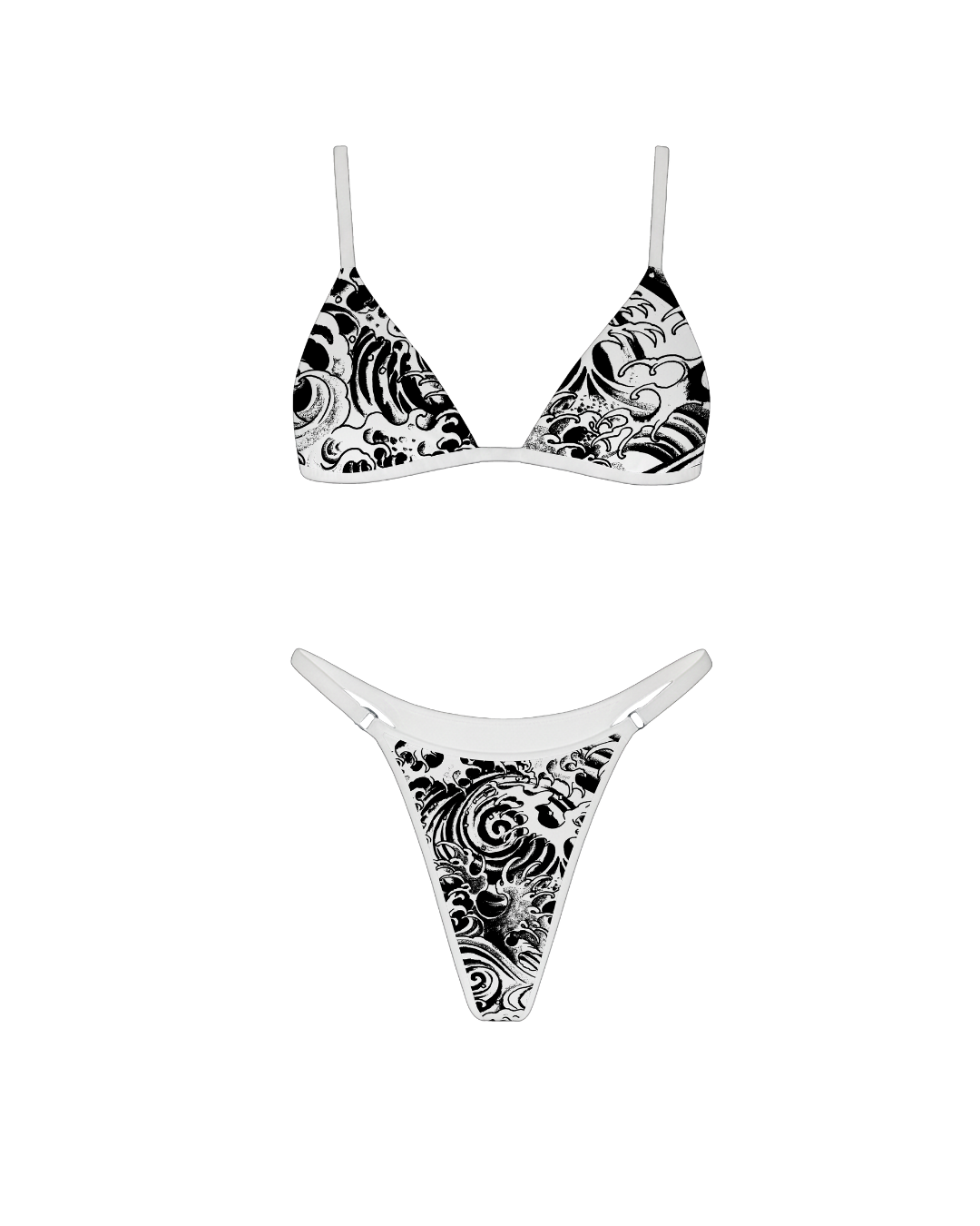 Top Biquíni Dupla Face Branco "Love Kills"
