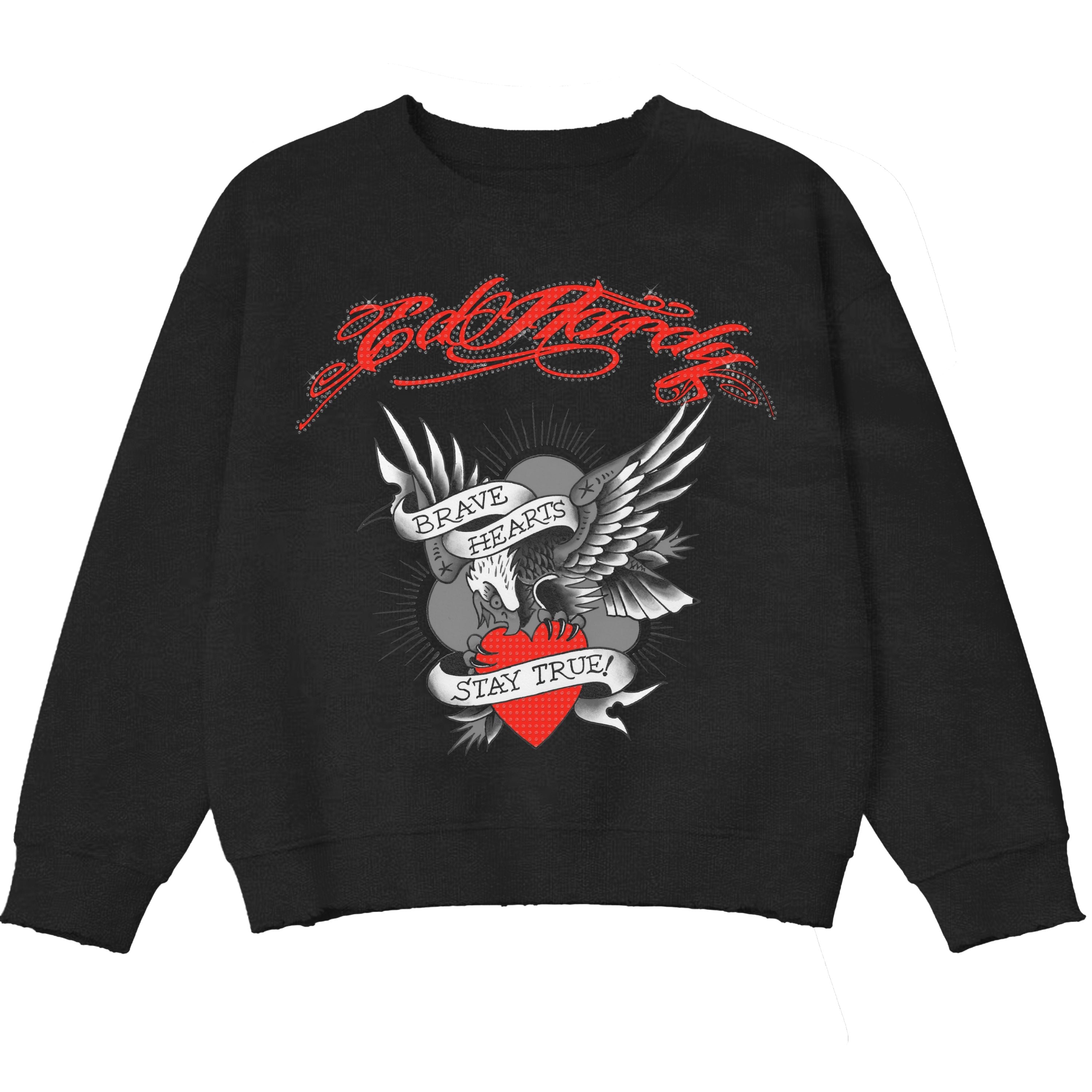Moletom Crewneck “Brave Hearts” Diamanté