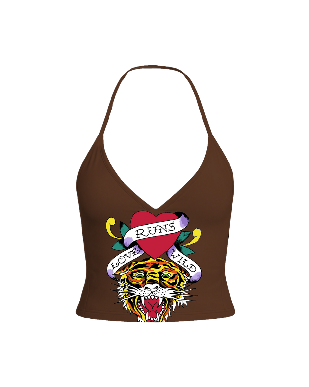 Blusa frente única Marrom "Wild Love"