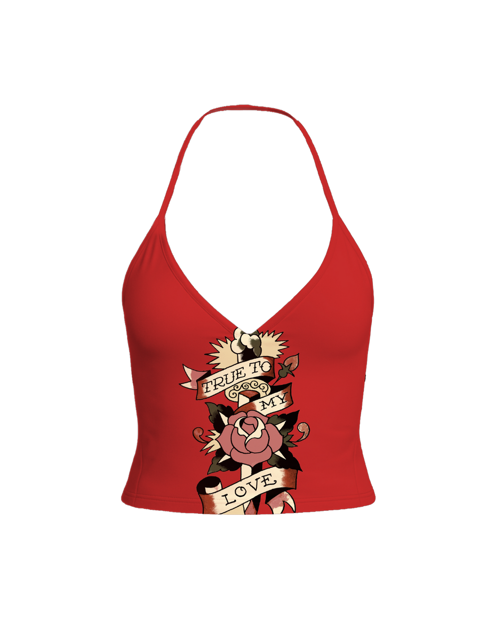 Blusa frente única Vermelho "True Roses"