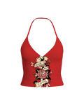 Blusa frente única Vermelho "True Roses"