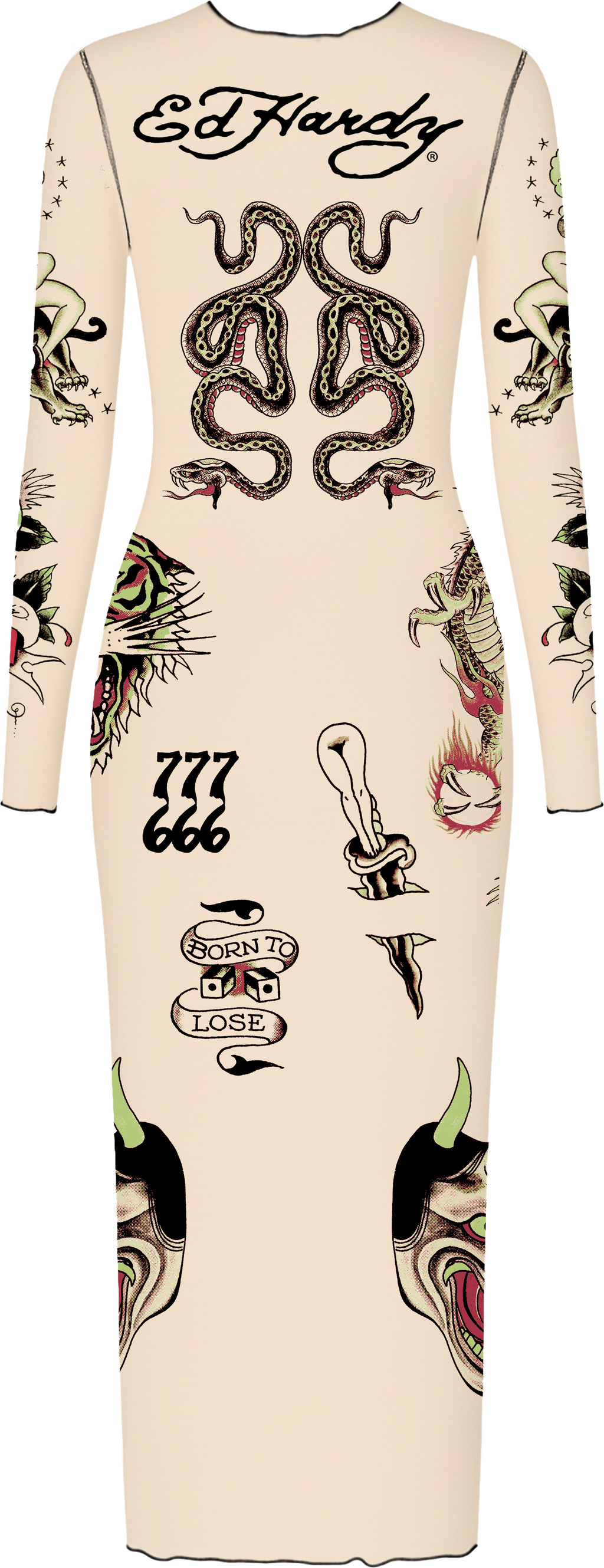 Vestido de Tule Bege "Clara" Ed Hardy x Matuê