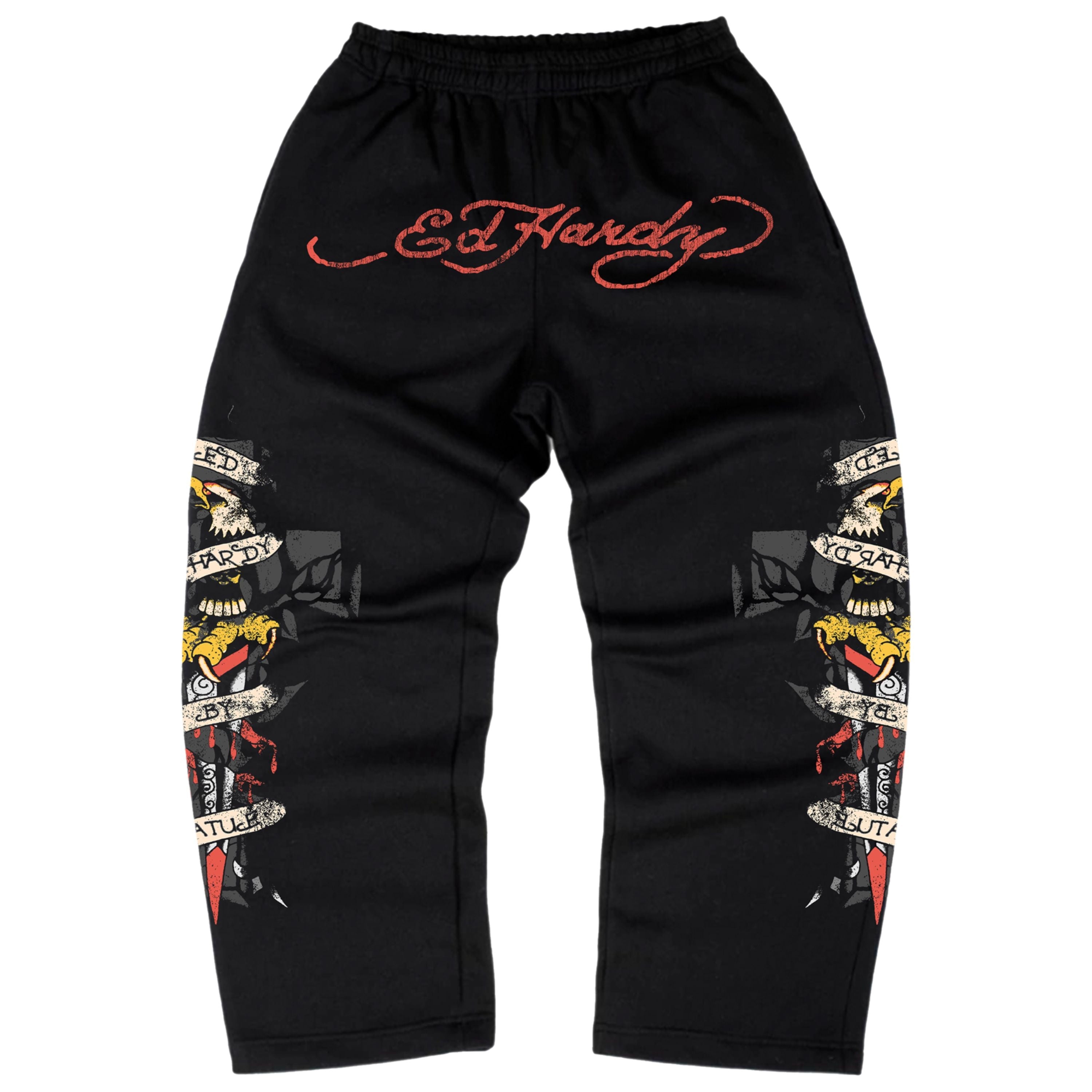 Calça Moletom Preta "By Matuê" Ed Hardy x Matuê