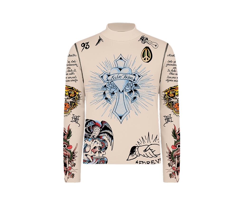 Tule Masculino Bege "Tattooed Skin 2" Ed Hardy x Matuê