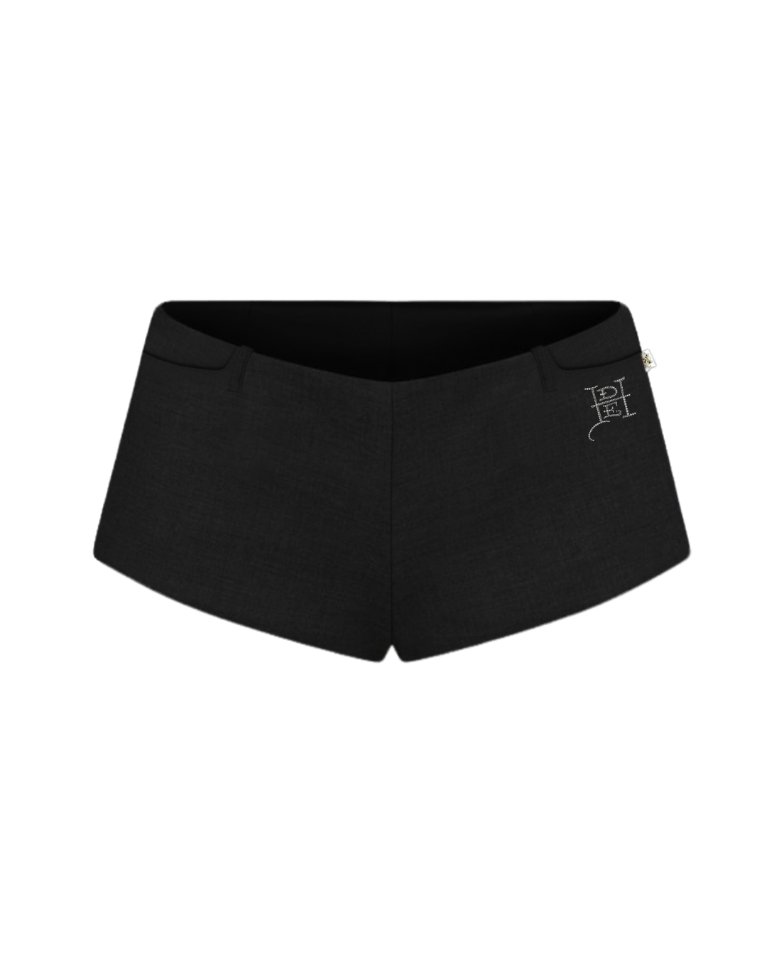 Mini Shorts Preto Alfaiataria "Couture"