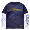 Camiseta Manga Longa Azul "Phoenix" DROP BRASIL
