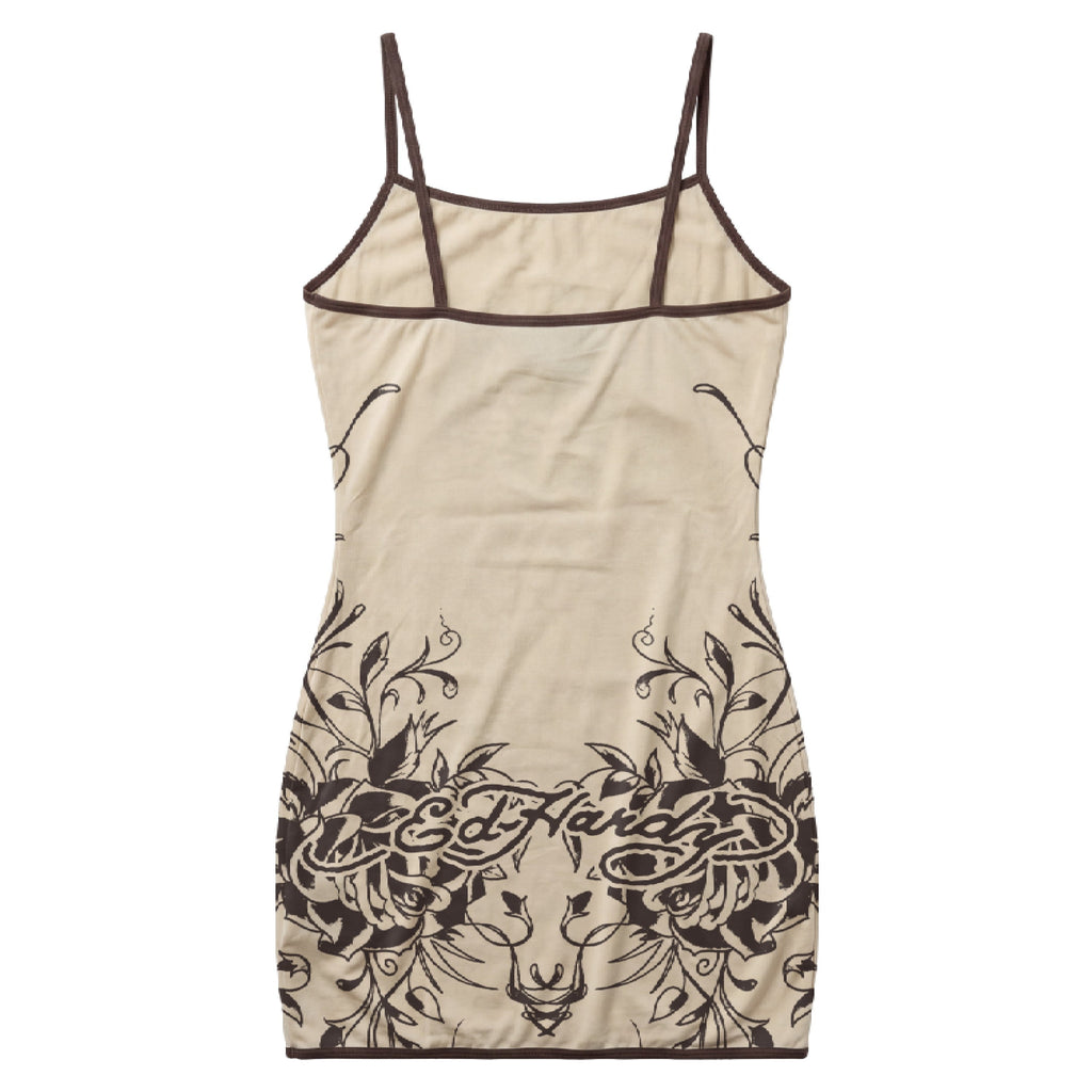 Vestido Tule Santa Maria Tattoo Dress - Bege/Preto