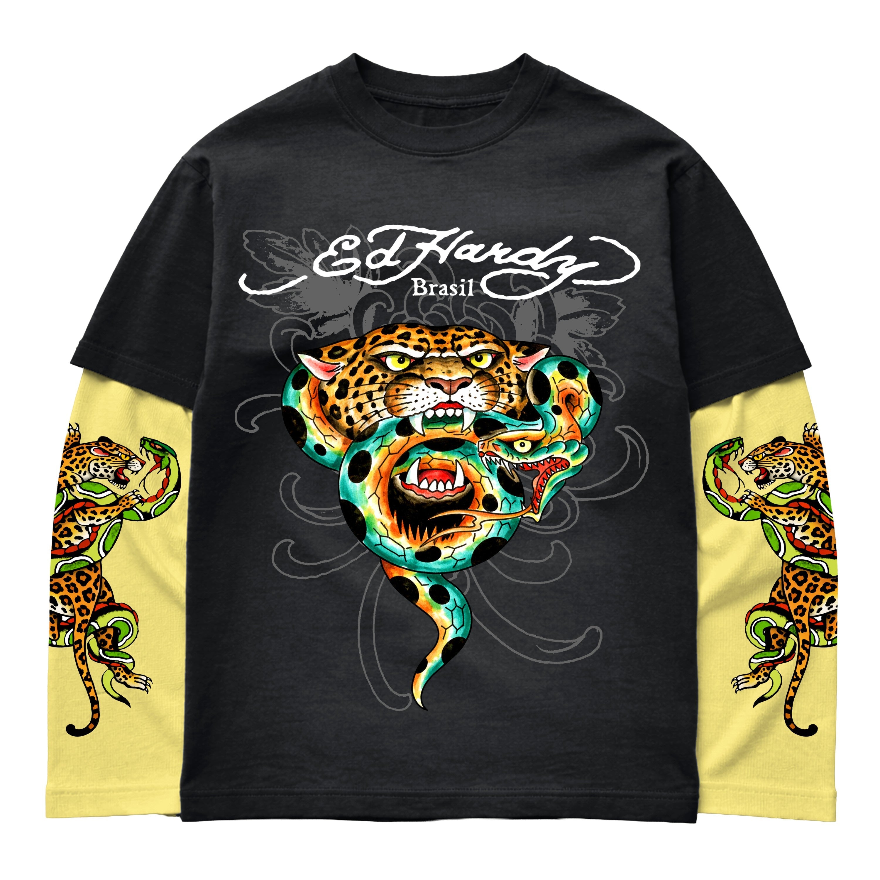 Camiseta Manga Longa Preta "Onça" DROP BRASIL