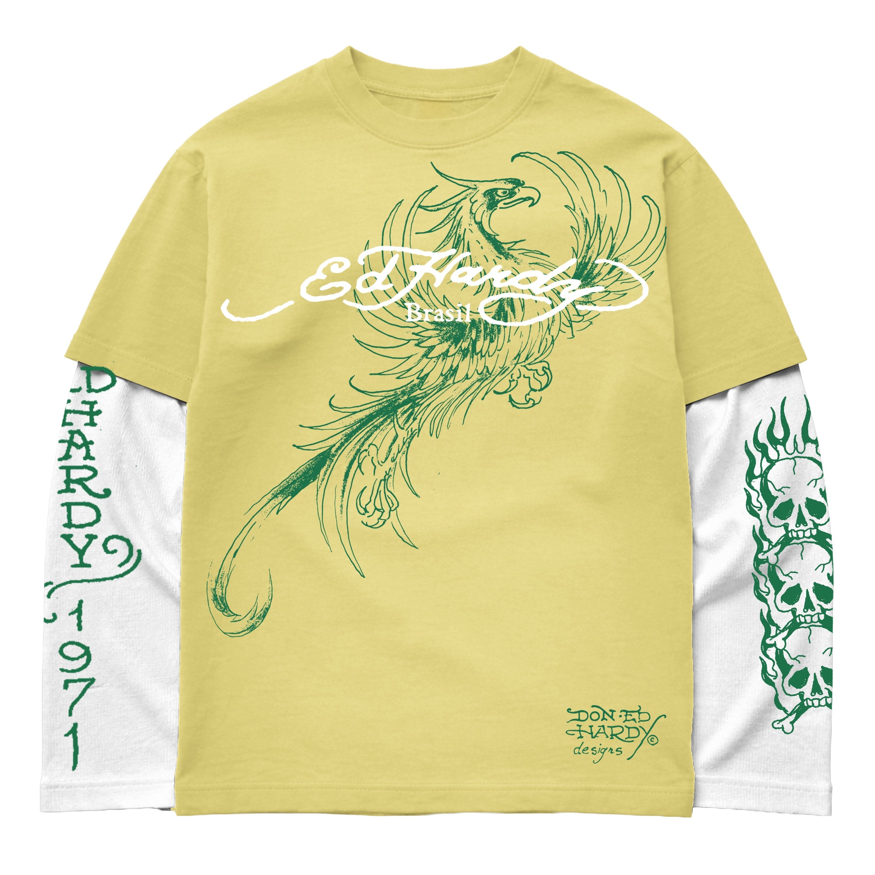 Camiseta Manga Longa Amarela "Phoenix" DROP BRASIL