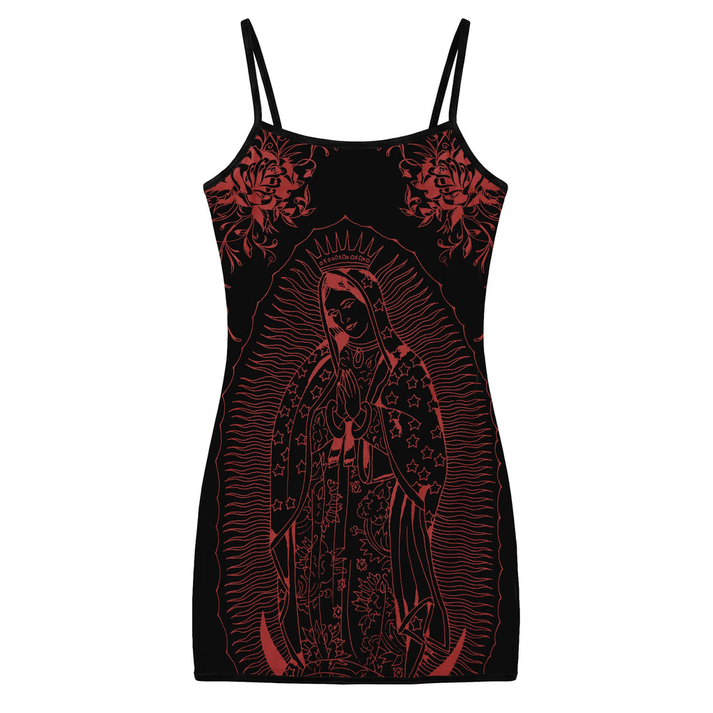 Vestido Tule Santa Maria Tattoo Dress - Preto/Vermelho