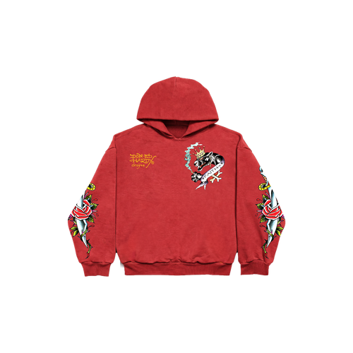 Blusa de Moletom com Capuz Vermelho